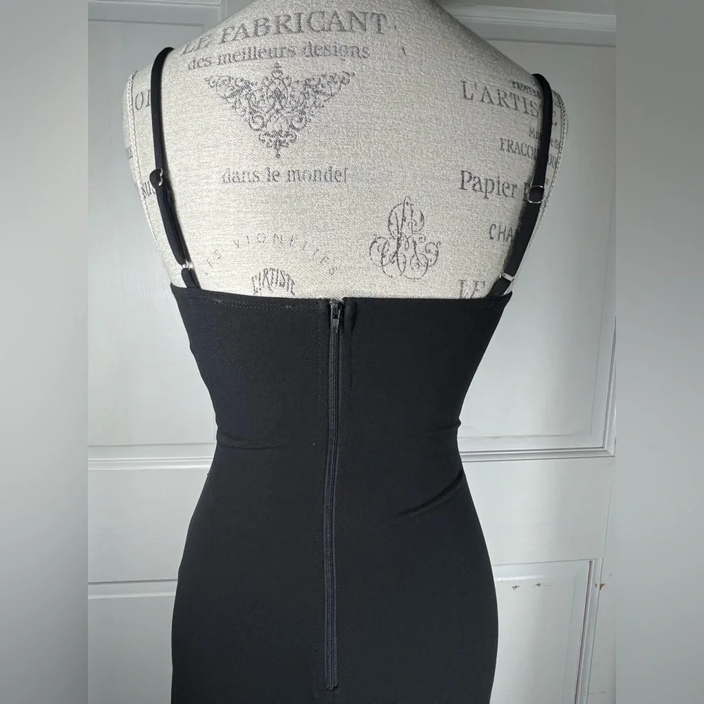 NWT Perfectly Sultry Black Sheer Mesh Bustier Wide-Leg Jumpsuit Size Small - Picture 7 of 9